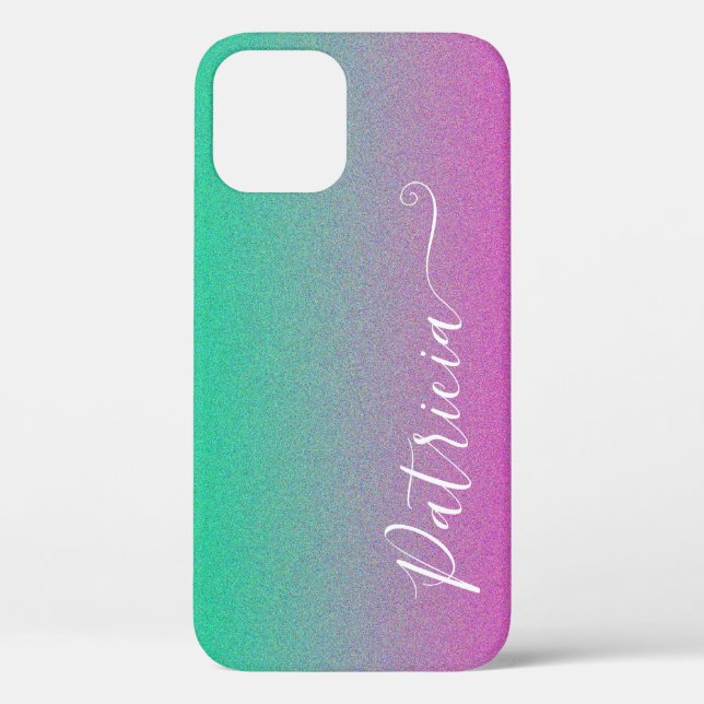 Ombre Rainbow Airbrush Background Customised Name Case-Mate iPhone Case (Back)