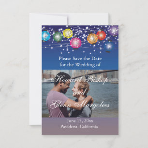 Ombre Rainbow Lanterns PHOTO Save the Date