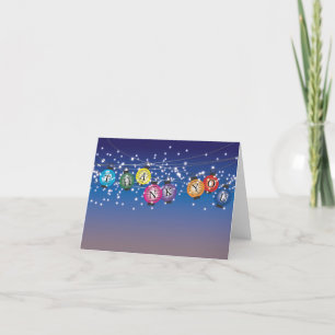 Ombre Rainbow Lanterns THANK YOU card
