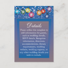 Ombre Rainbow Lanterns Wedding Invitation Details