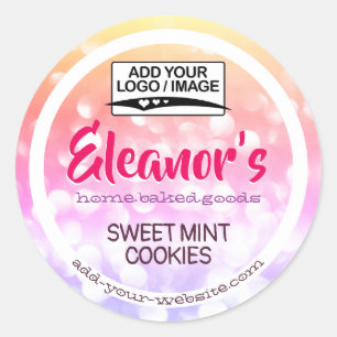 Ombre Rainbow Logo Cake Product Packaging Label