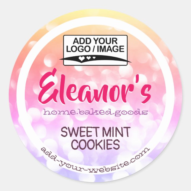 Ombre Rainbow Logo Cake Product Packaging Label (Front)