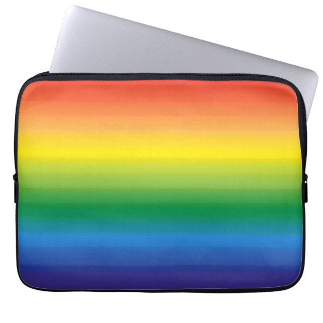 Ombre Rainbow Pride Bold Bright Colourful Laptop Sleeve (Front)