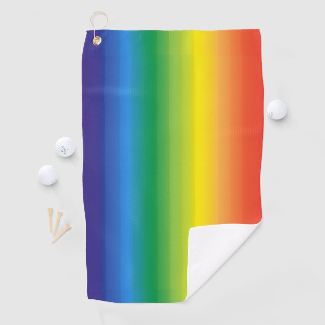Ombre Rainbow Pride House Flag Golf Towel (InSitu)