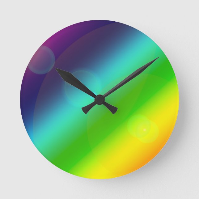 ombre rainbow round clock (Front)