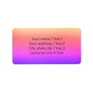 Ombre Rainbow Sunset   Shimmery Bookplate Labels