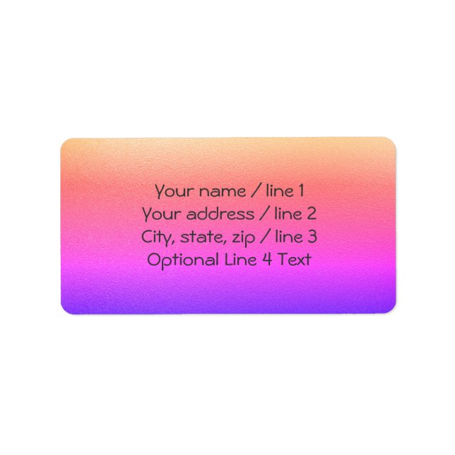 Ombre Rainbow Sunset | Shimmery Bookplate Labels (Front)