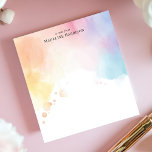 Ombre Rainbow Watercolor Wash Personalised Name Notepad<br><div class="desc">Add a splash of colour to your day with this vibrant, personalised notepad. The design features a beautiful ombre watercolor wash, blending a rainbow of soft pastel hues. This abstract, artistic design creates a unique and eye-catching backdrop. Customise this notepad with your own text. Perfect for creative notes, to-do lists,...</div>