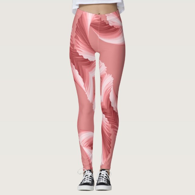 Ombre Red Brush Strokes Leggings (Front)