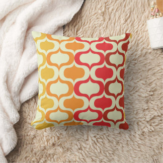 Ombre Retro Ogee in Orange, Tangerine and Red Cushion