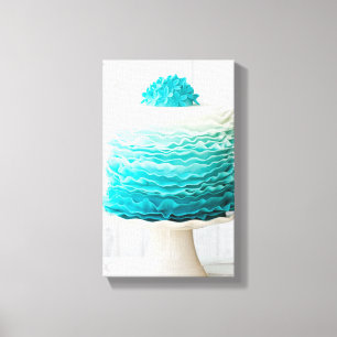 Ombre ruffle cake canvas print