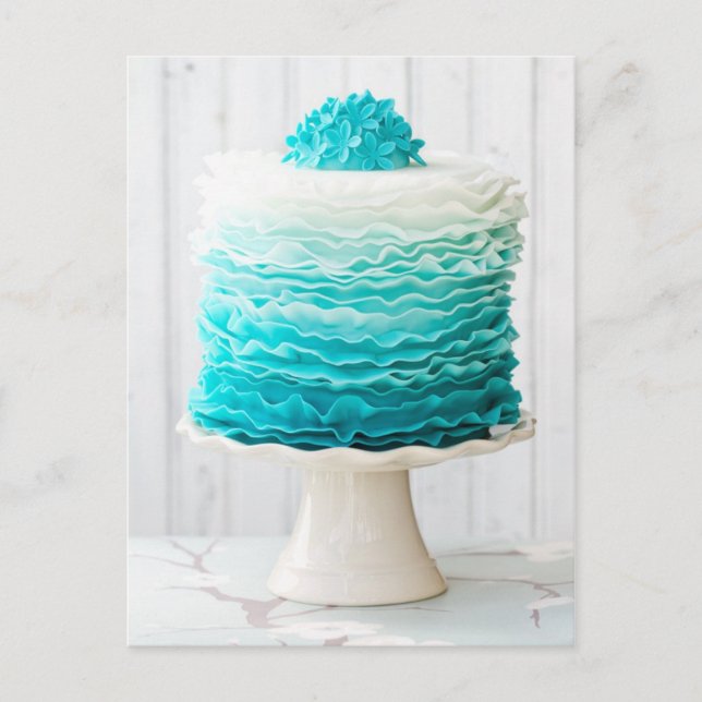 Ombre ruffle cake postcard (Front)