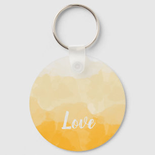 Ombre Saffron and Sunlight Yellow Love Gradient Key Ring