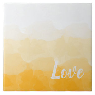 Ombre Saffron and Sunlight Yellow Love Gradient Tile