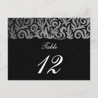 Ombre silver and Black Swirling Border Wedding