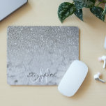 Ombre Silver Glitter Classic Marble Trendy Mouse Mat<br><div class="desc">This design does not contain actual glitter or sequins. It may be personalised in the area provided by changing the photo and/or text. Or it can be customised by clicking Personalise this Template and then choosing the click to customise further option and delete or change the colour of the background,...</div>