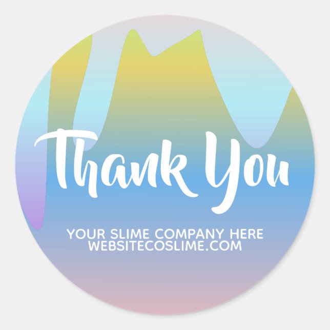 Ombre Slime  Business Company Branding  Classic Round Sticker (Front)