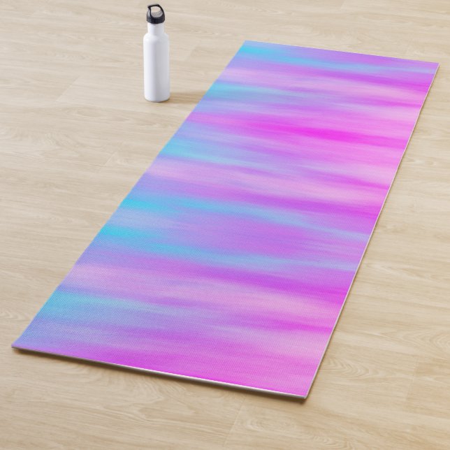 Ombre Soft Blended Purple Pink Sky Blue Blush Yoga Mat (In Situ)