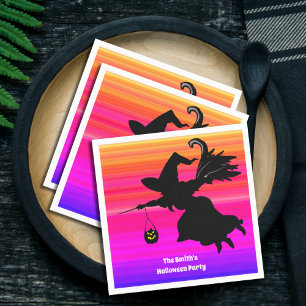 Ombre Sparring Witch Halloween Custom Name Napkin