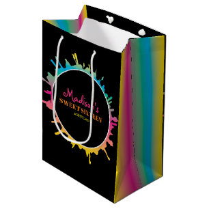 Ombre Splatter Sweet Sixteen 16 Favour Gift Tag  Medium Gift Bag