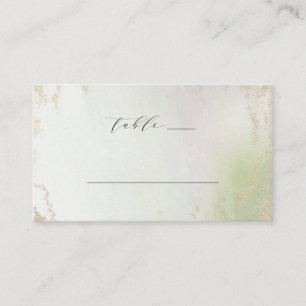 Ombre Spring Green Gold Foil Wedding Table Number Place Card
