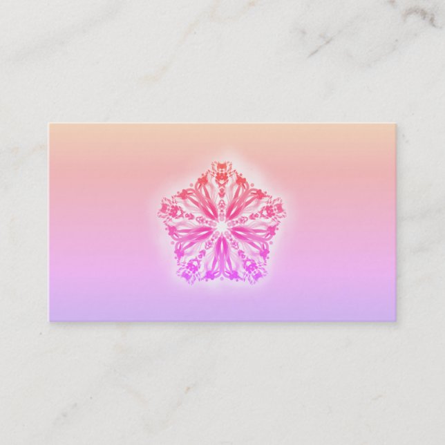 *~* Ombre Star Mandala Pink Peach Lavender Business Card (Front)