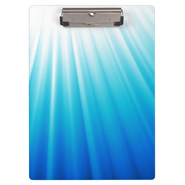 Ombre Starburst white aqua blue light beams Clipboard (Front)
