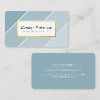 OMBRE STRIPE modern stylish chic cute dusty blue Business Card