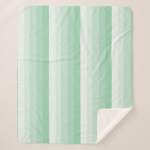 Ombre stripes in jade green tones sherpa blanket