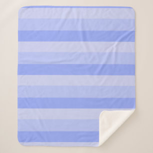 Ombre stripes in periwinkle blue tones sherpa blanket