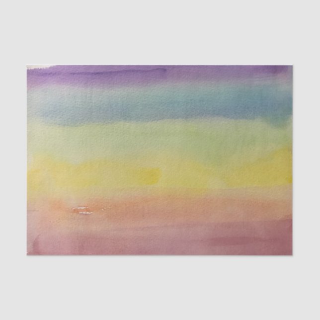 Ombre Stripes Rainbow LGBTQIA Watercolor Gift Wrap Tissue Paper (Front)