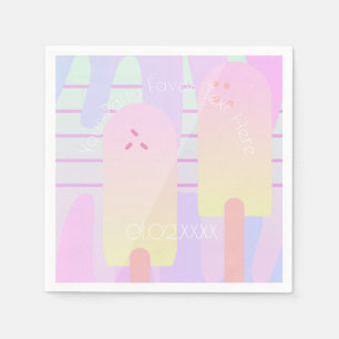 Ombre Summer Fun Ice Pops Napkin