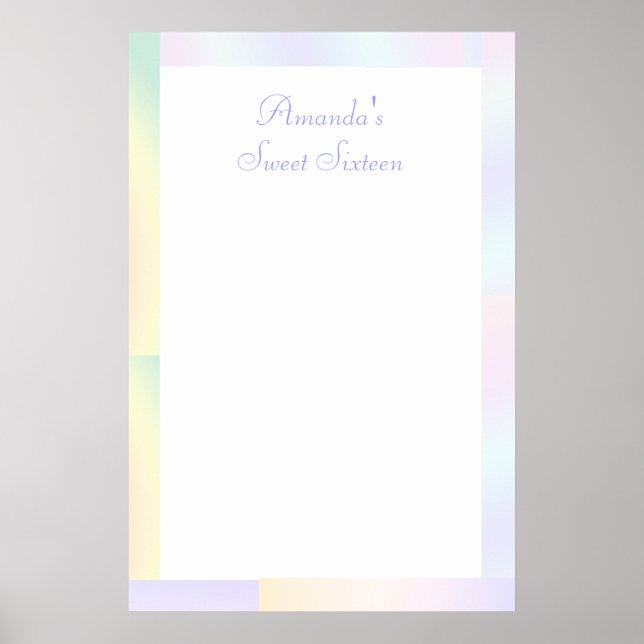 Ombre, Sweet Sixteen, Bat Mitzvah, Sign In Board (Front)