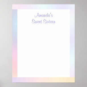 Ombre Sweet Sixteen, Bat Mitzvah Sign In Board