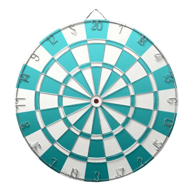 Ombre Teal And White Dartboard (Front)