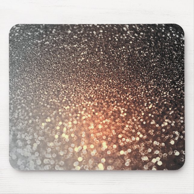Ombre terracotta copper sparkle shiny glitter mouse mat (Front)