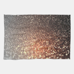 Ombre terracotta copper sparkle shiny glitter tea towel