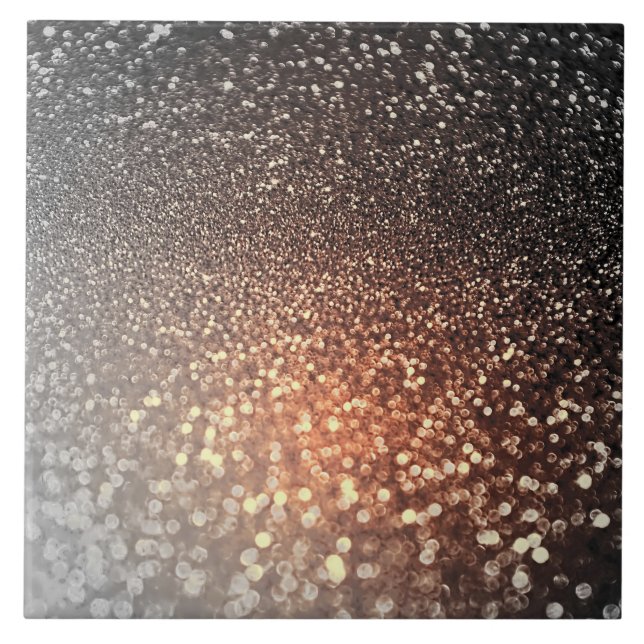 Ombre terracotta copper sparkle shiny glitter tile (Front)