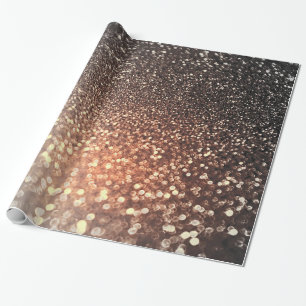 Ombre terracotta copper sparkle shiny glitter wrapping paper