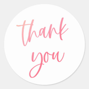 Ombre thank you stickers