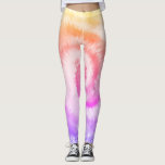 Ombre Tie Dye Rainbow Swirl Pink Yellow Leggings<br><div class="desc">Get this chic and fun legging for outing or home workout.
It will definitely cheer you up and get motivated!</div>