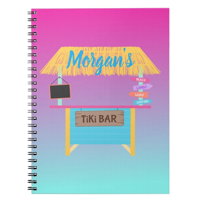 Ombre Tiki Bar Party Notebook (Front)