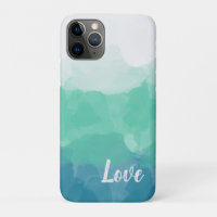 Ombre Turquoise Blue and Neo Mint Love Gradient