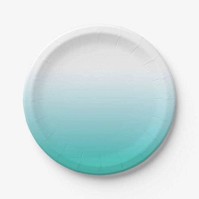 OMBRE TURQUOISE PAPER PLATES (Front)