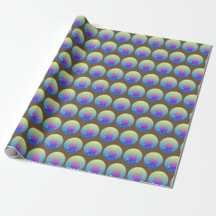Ombre unicorn with word gratitude wrapping paper