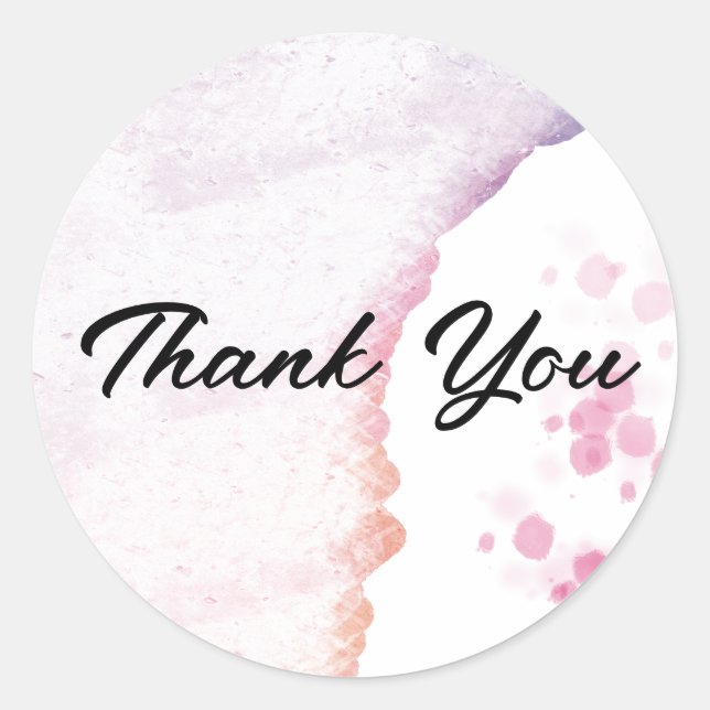 Ombré Watercolor Classic Round Stickers (Front)