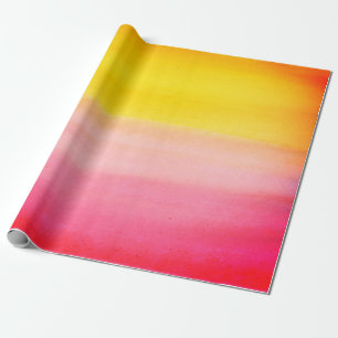 Ombre Watercolor Custom Pink & Yellow Wrapping Paper