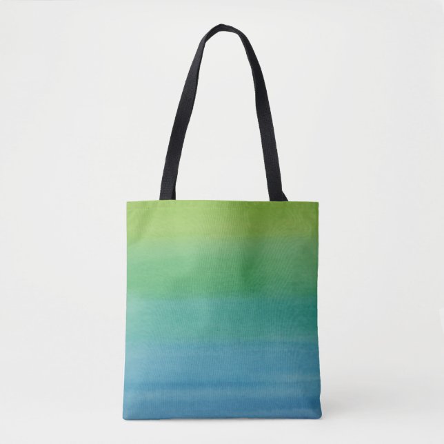 Ombre Watercolor Print Tote Mermaid Colors Bag (Front)