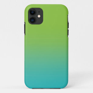 Ombre Watercolor Texture - Green and Teal Sea iPhone 11 Case