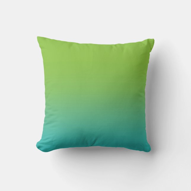 Ombre Watercolor Texture - Teal and Green Sea Cushion (Front)